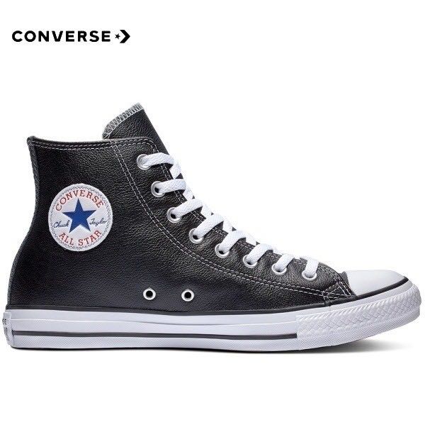 CONVERSE CHUCK TAYLOR LEATHER HI BLACK  หนังแท้