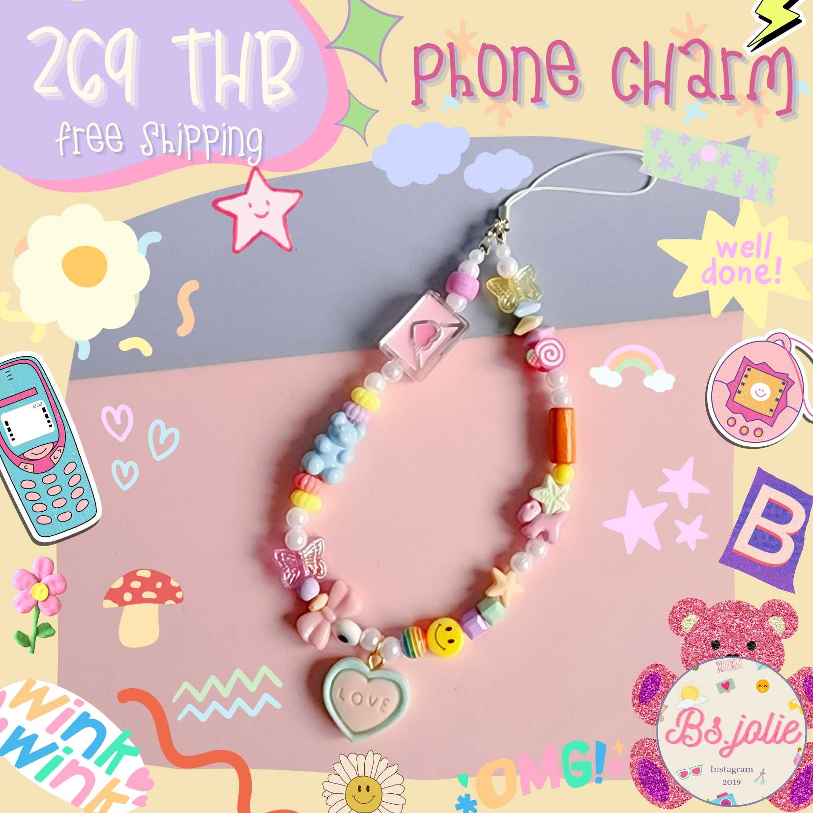 Phone charm จี้หัวใจlove