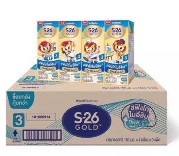 (180ML. × 36 กล่อง) S26 UHT สูตร3 / สูตร4 /OMEGA  
