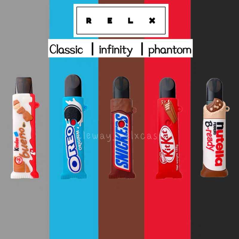 เคสRelx พร้อมสายคล้อง（ขนม）(kinder)(oreo)(snickers)(kitkat)(nutella)