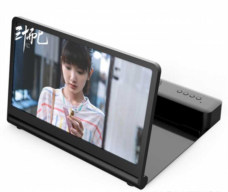 Rbb-ขยายหน้าจอมือถือลำโพงบลูทูธ 2in1 ขนาดจอ 12นิ้วรวมขอบ รุ่น F12 phone screen Bluetooth