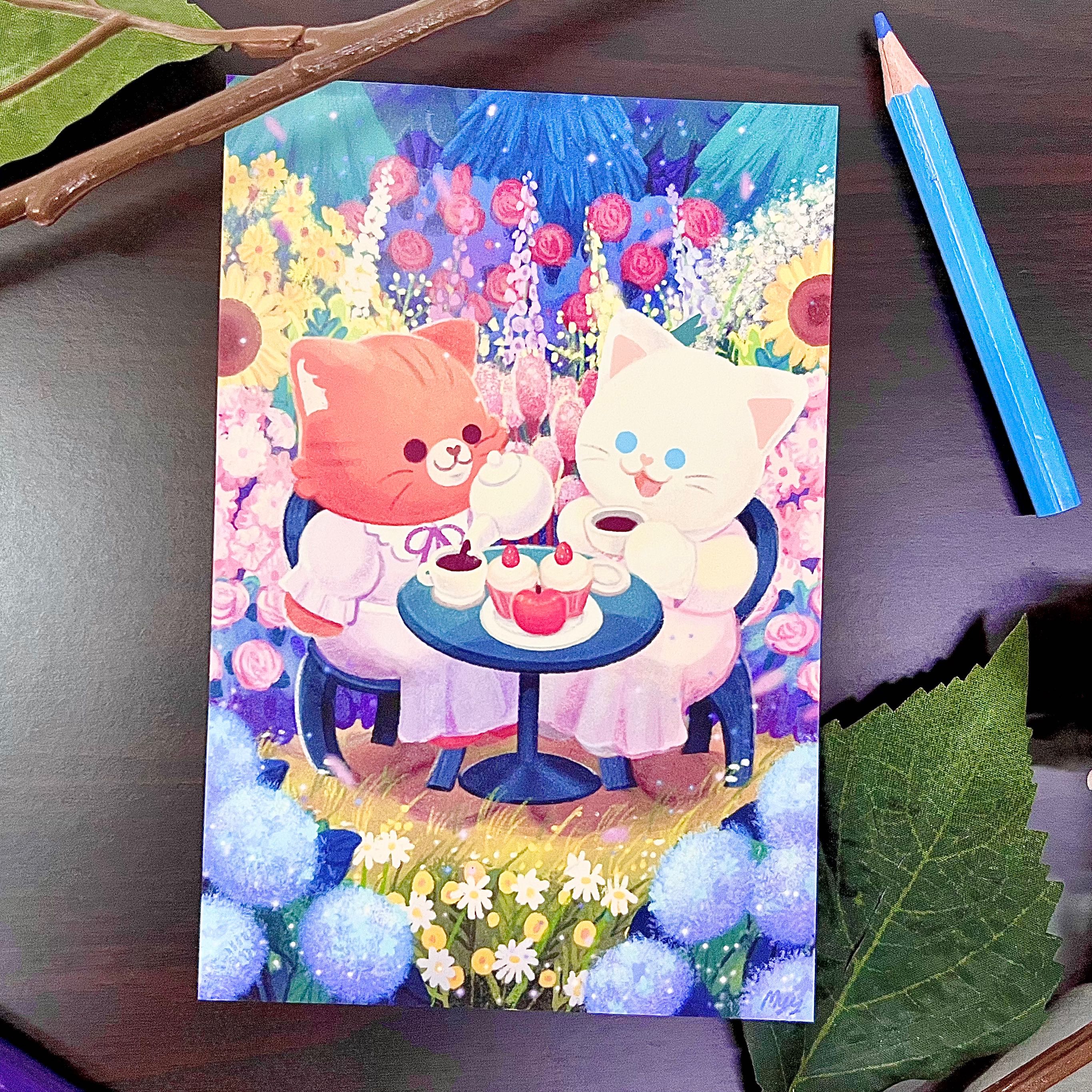 POSTCARD 4x6  tea's party