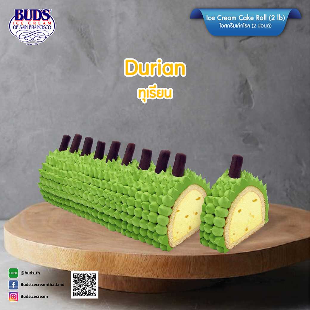 BUD'S Ice Cream Cake Roll Durian 2 lb