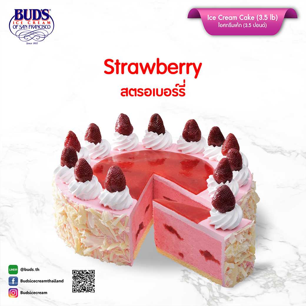 BUD'S Ice Cream Cake Strawberry 3.5 lb