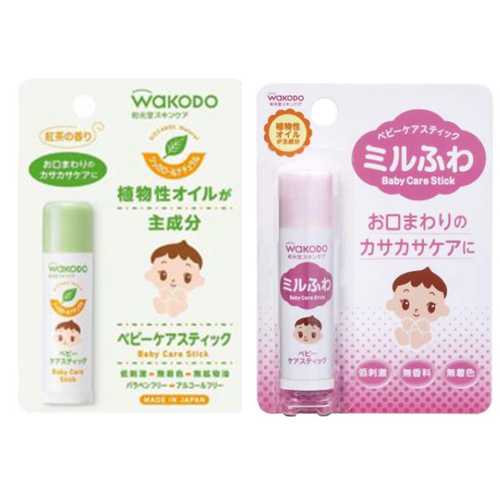 Wakodo Baby Care Stick  ลิปมันสำหรับเด็ก , นำเข้าญี่ปุ่น