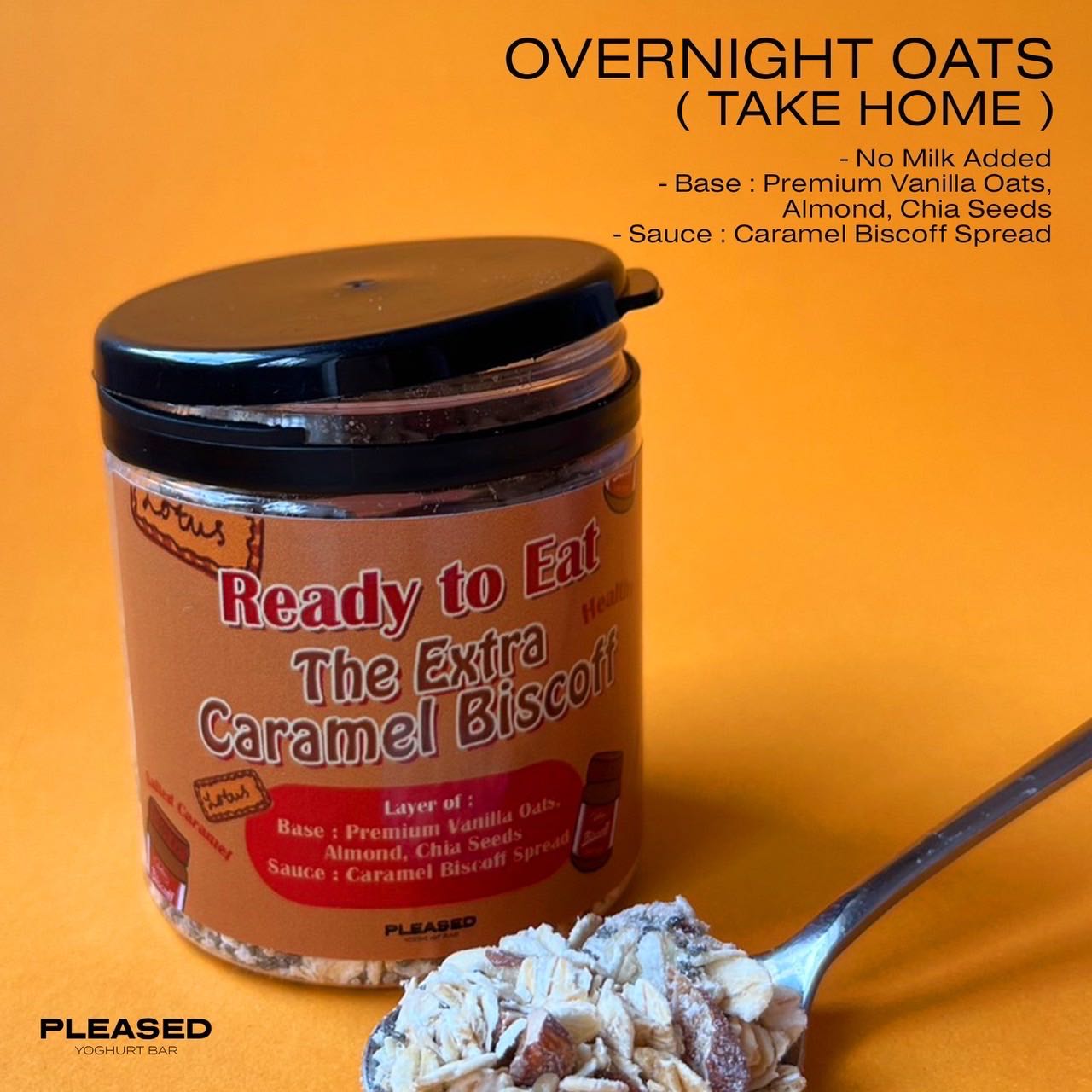 [Takehome] Overnight Oats - The Extra Caramel Biscoff