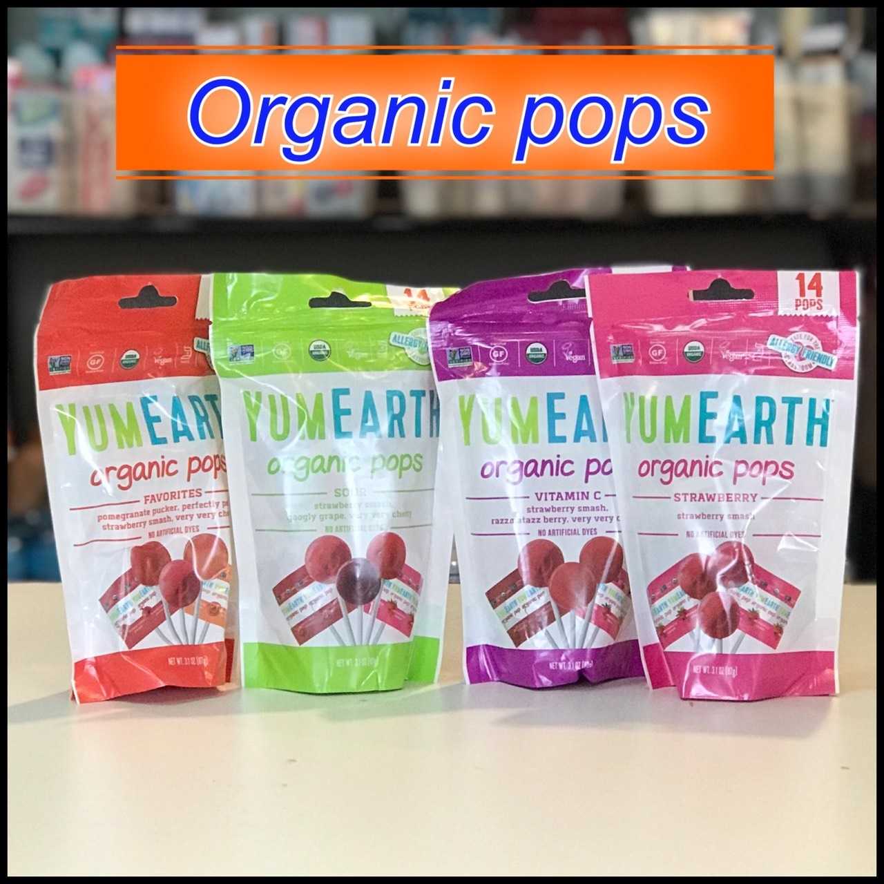 อมยิ้มวิตามิน YumEarth Organic pops, 14 ไม้ , นำเข้าอเมริกา