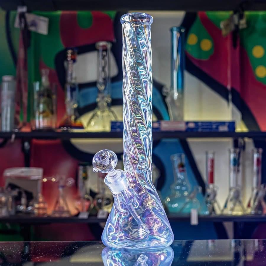 Holographic Rainbow Beaker Glass Bong | 40 cm