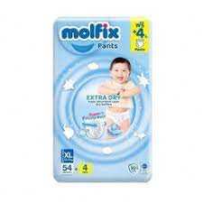 โมลฟิกซ์ เอ็กซ์ตร้าดราย แพ้นส์ กางเกงผ้าอ้อมเด็ก  XL 54 ชิ้น 8690536812363(02) ลดถึง 20/05/68