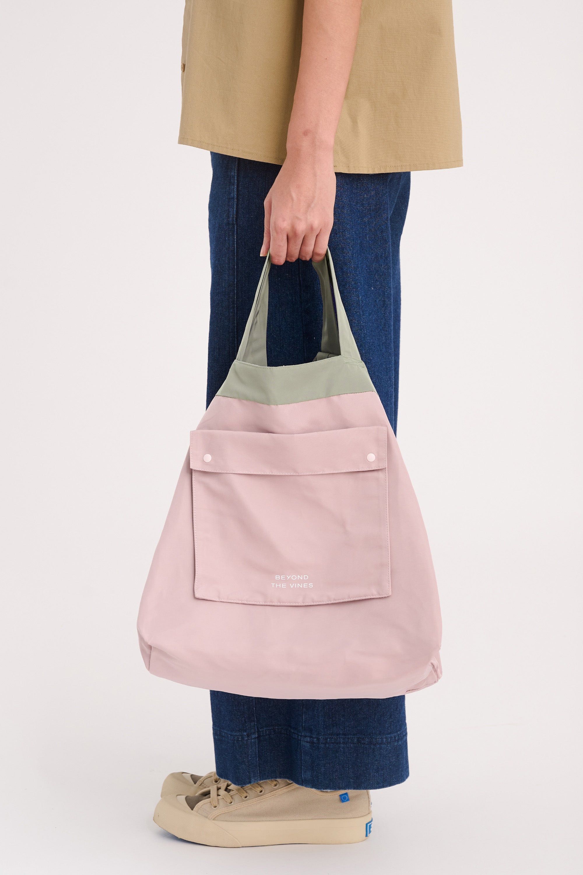 (Pre-order : Beyond the vines : Reversible Relaxed Bag (Sage/Blush)