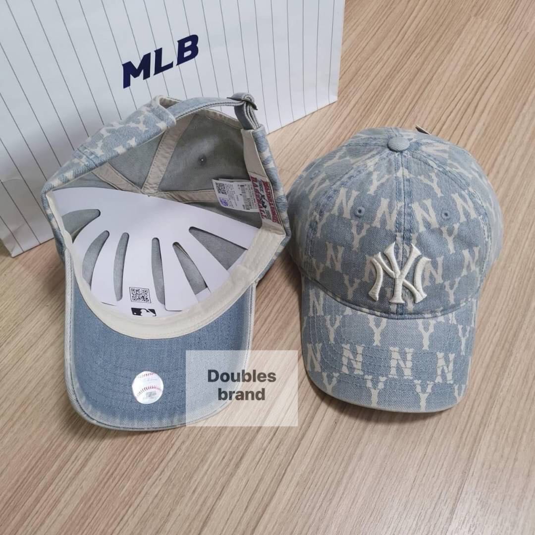 Mlb monogram denim หมวก mlb