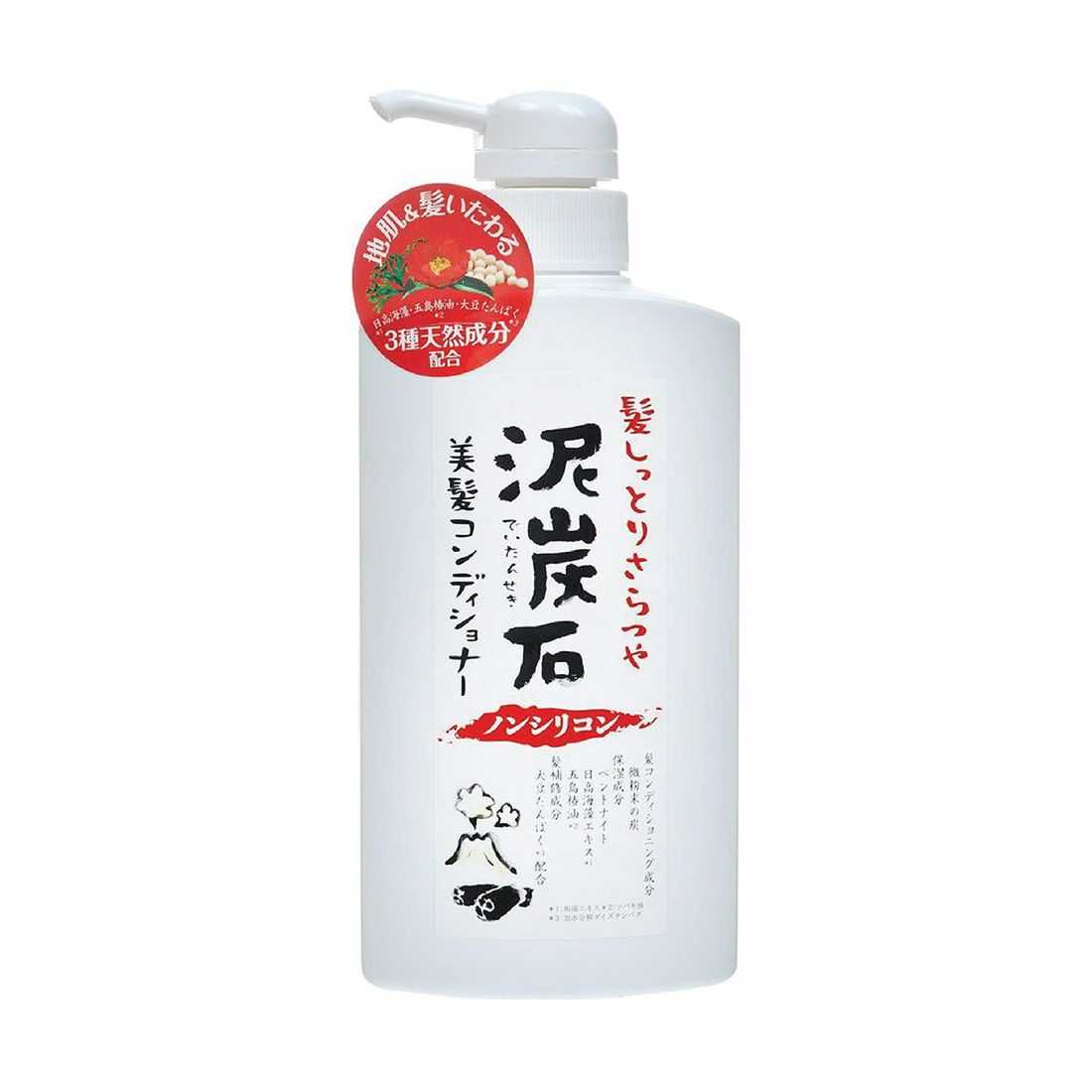 DEITANSEKI CONDITIONER 500 ML / ครีมนวดบำรุงเส้นผม ผสานคุณค่าของผงถ่านภูเขาไฟและโคลน