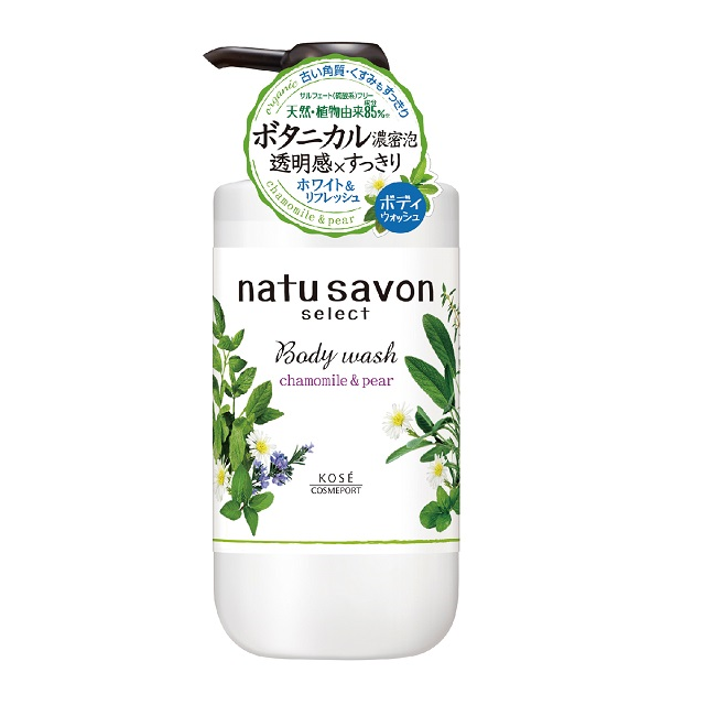 SOFTYMO NATU SAVON SELECT BODY WASH (CHAMOMILE & PEAR) 500ML/ครีมอาบน้ำผลัดเซลล์ผิวเก่า ผิวเนียนลื่น