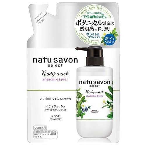 SOFTYMO NATU SAVON SELECT BODY WASH (CHAMOMILE & PEAR) REFILL 360ML/ครีมอาบน้ำ (ถุงเติม)