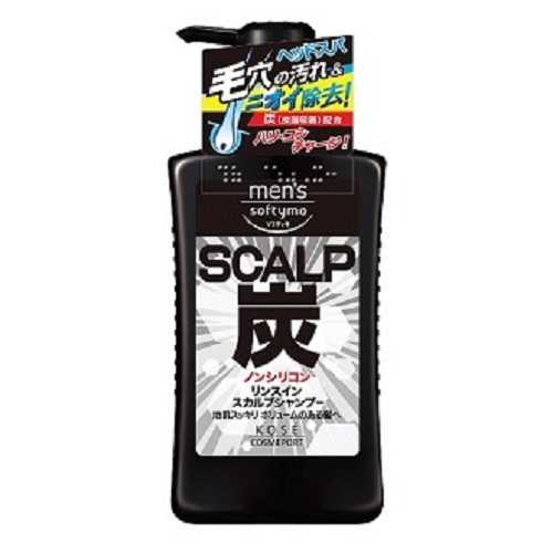 MEN'S SOFTYMO CHARCOL SCALP 2 IN 1 SHAMPOO 550 ML / แชมพูผสมครีมนวด สูตรชาร์โคล