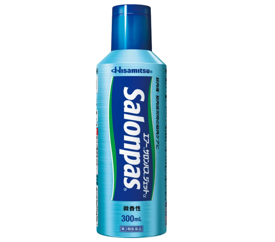 Air Salonpas Spray สเปรย์ซาลอนพาส บรรเทาอาการปวดเมื่อย สีฟ้า 300 ml.