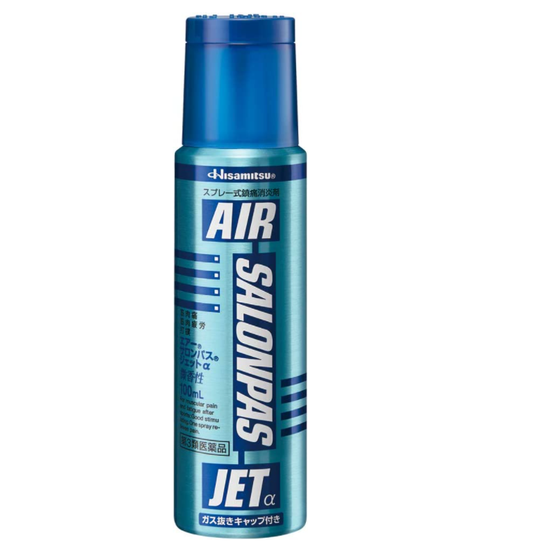 Air Salonpas Spray  สเปรย์ซาลอนพาส บรรเทาอาการปวดเมื่อย สีฟ้า 100ml.
