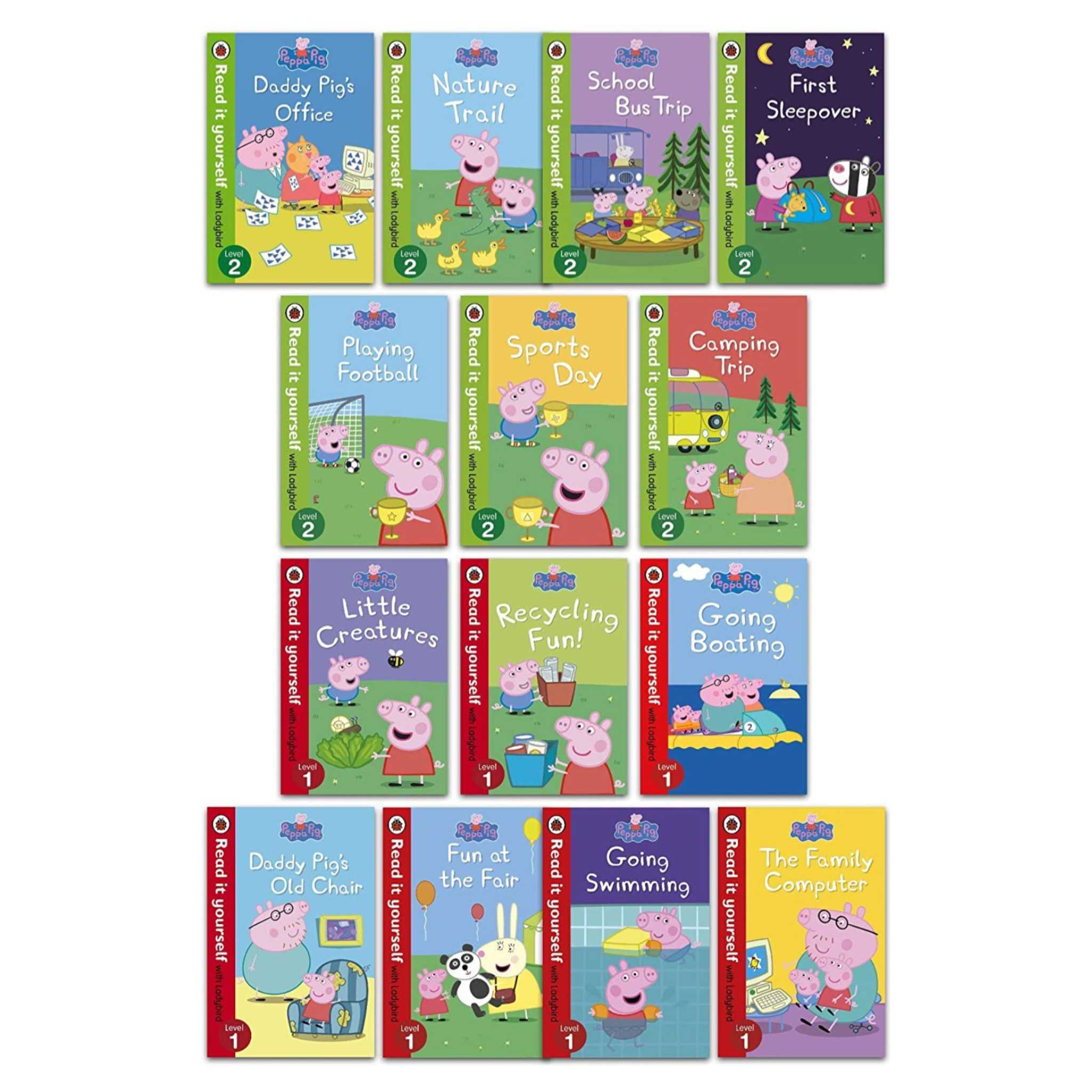 Peppa Pig Read It Yourself with Ladybird 14 Books  Set for Level 1 and 2