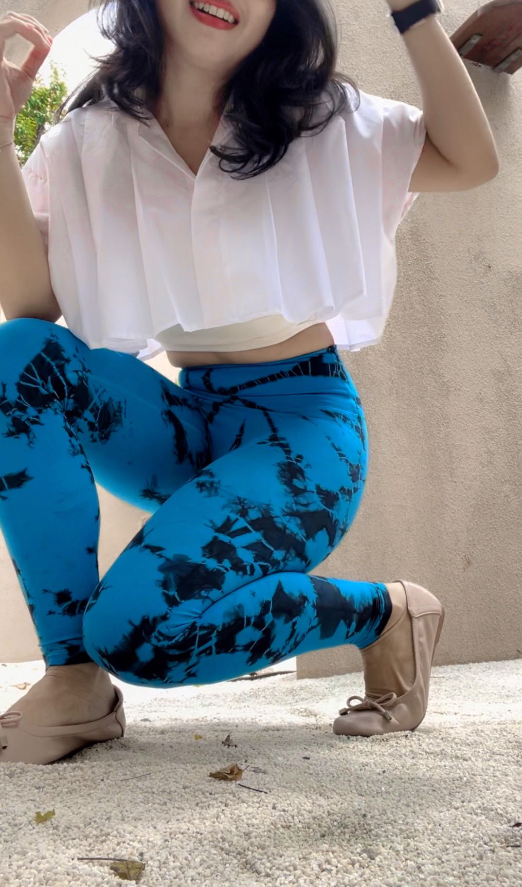 Tie dye leggings- Pacific Blue