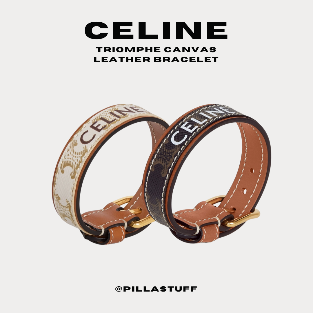 แท้100%🔥 Celine Triomphe canvas leather bracelet