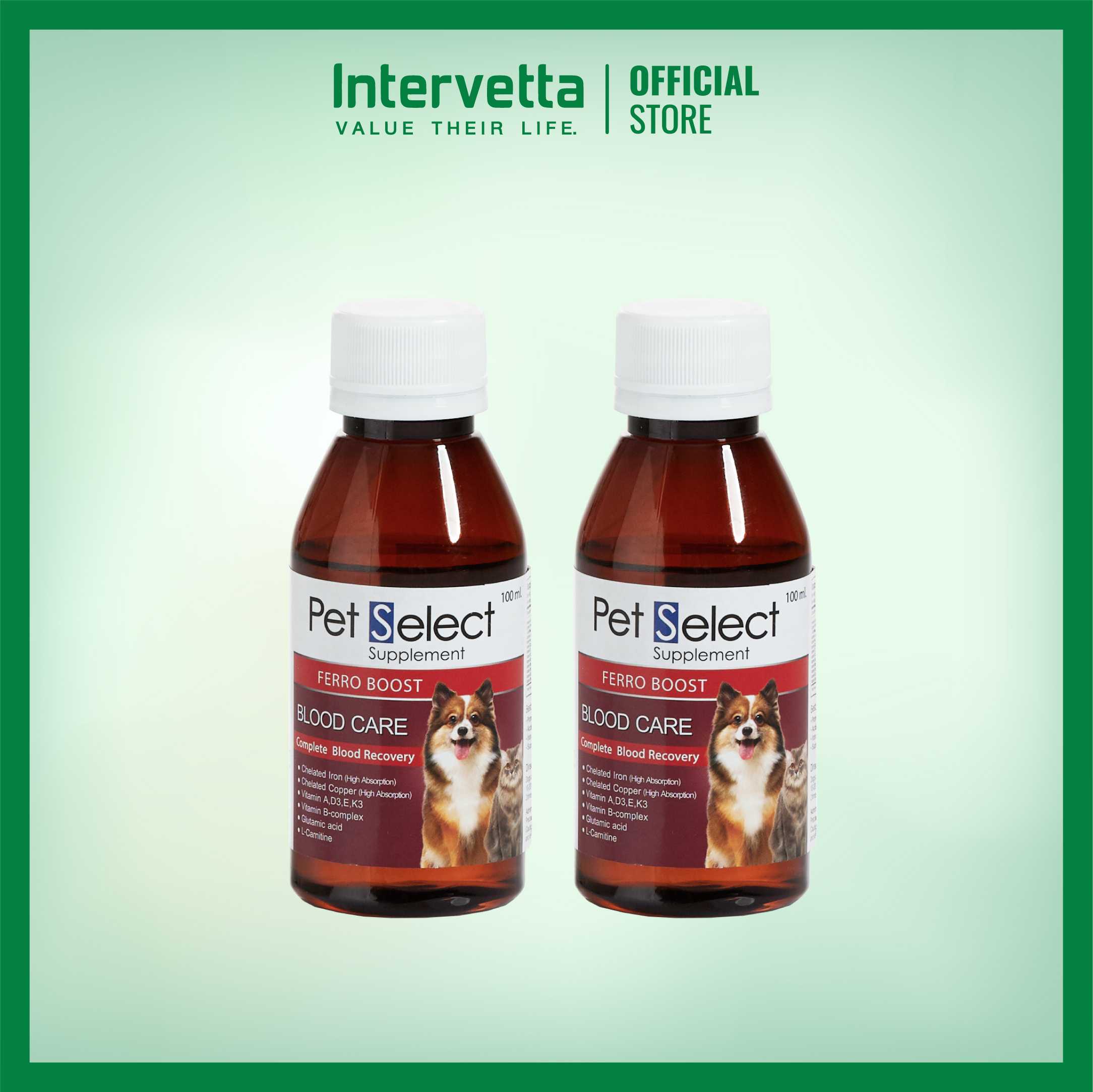 Pet Select FERRO-BOOST อาหารเสริมสูตรบำรุงเลือด สำหรับสัตว์เลี้ยง (2 ขวด)