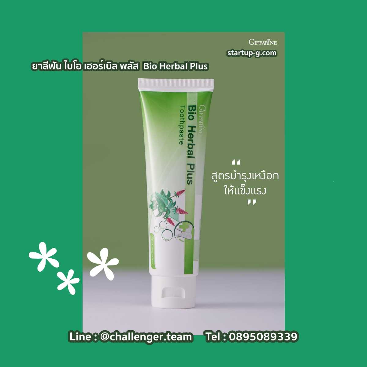ยาสีฟัน ไบโอ เฮอร์เบิล พลัส Bio Herbal Plus สูตรบำรุงเหงือกให้แข็งแรง อุดมไปด้วยสมุนไพรไทย