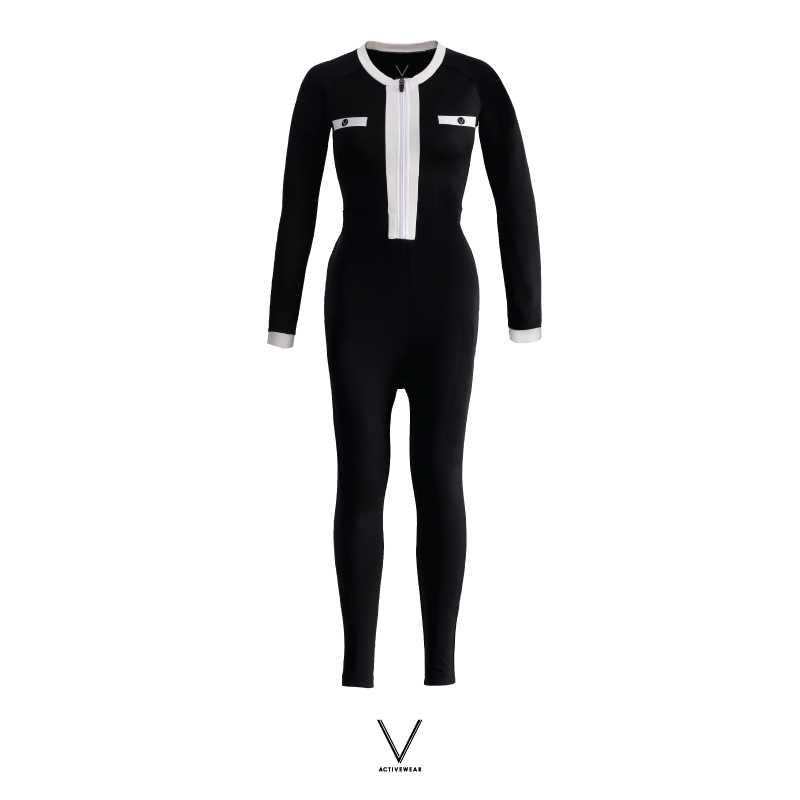 BLACK TRIM WHITE UV JUMPSUIT SS2022/1