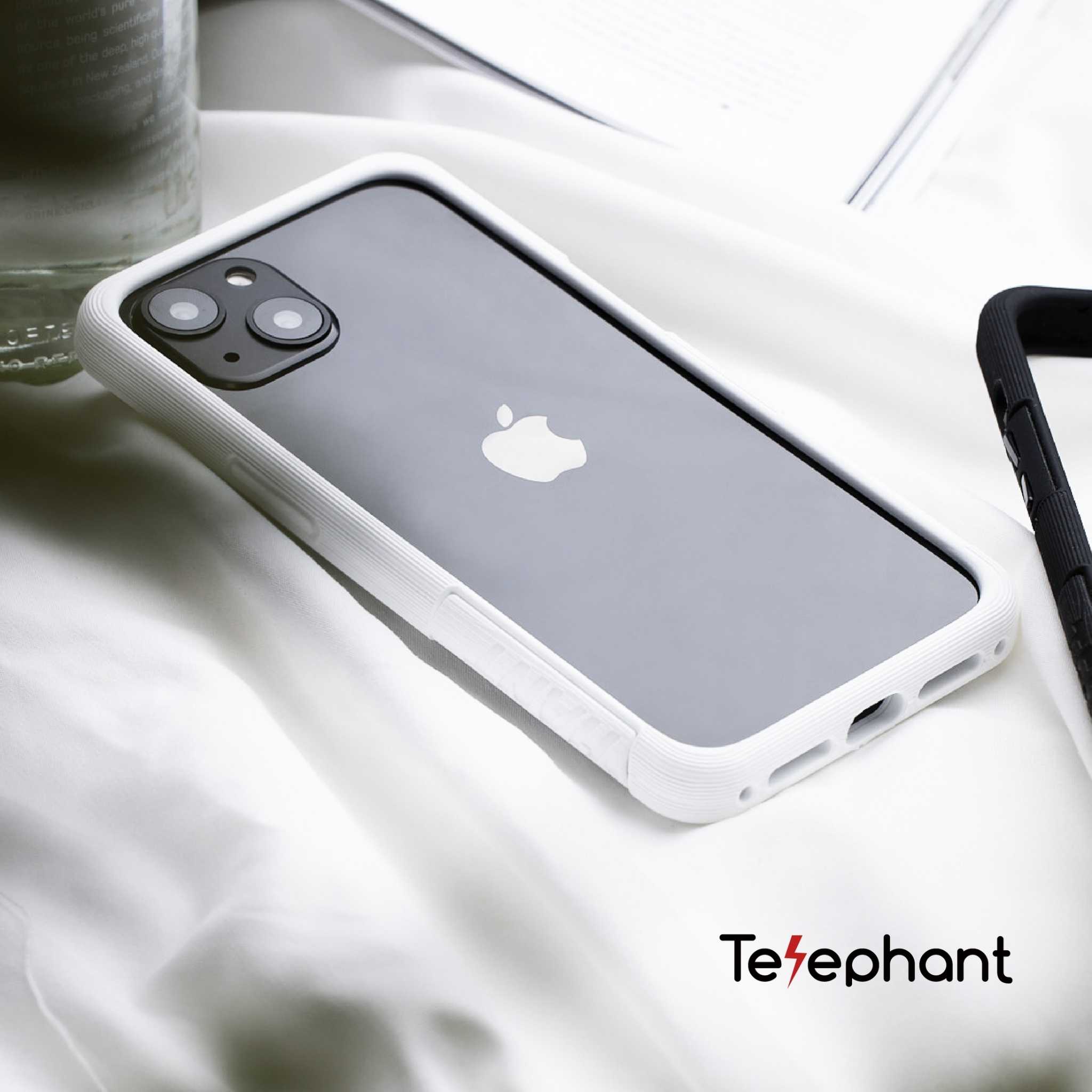Telephant-Triple White. iPhone 14 Pro Max Case.