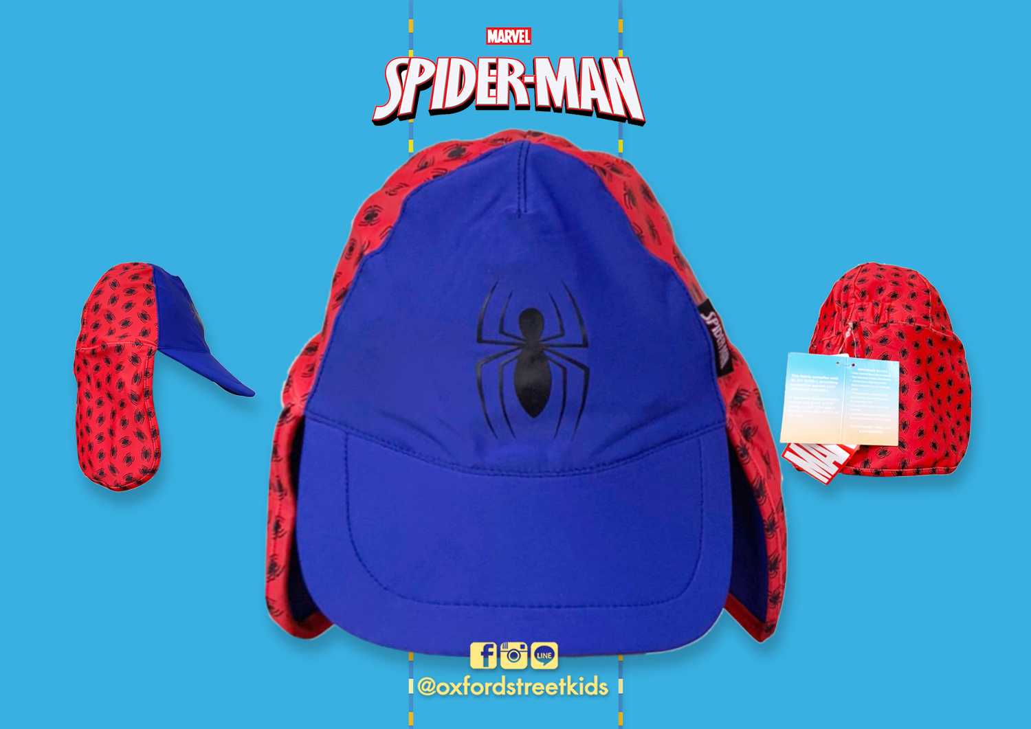 𝐒𝐀𝐋𝐄❗️ [1-3Y] Spiderman Swim Legionnaire Hat หมวกว่ายน้ำเด็ก สไปเดอร์แมน ป้องกันแสงแดด