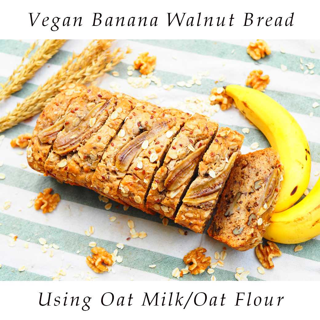B12-Vegan Banana Oat Walnut Bread