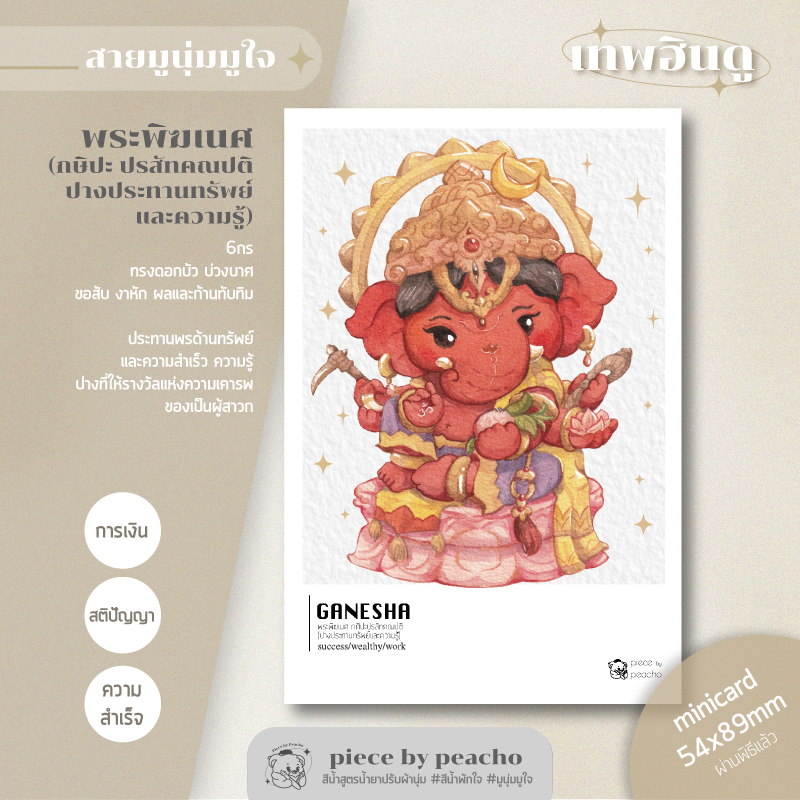 พระพิฆเนศ ปางประทานทรัพย์ minicard (ผ่านพิธีแล้ว) (ภาพมูเตลู/ภาพมูนุ่มมูใจ)