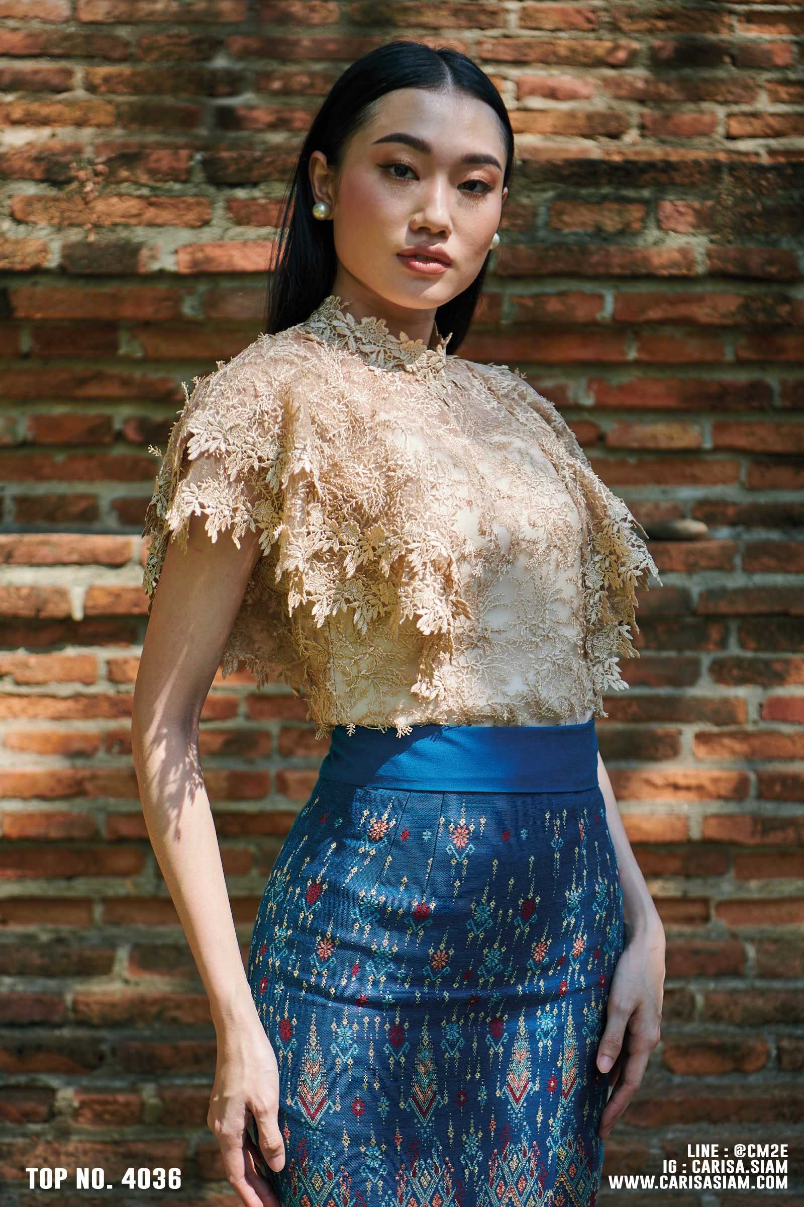 เสื้อลูกไม้สวย Carisa  เสื้อลูกไม้ปีกค้างคาว ลูกไม้อย่างดี มีซับในและซิปหลัง ใส่ไม่คัน ทรงสวย [4036]