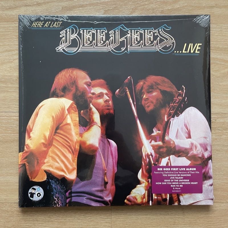 แผ่นเสียง​  Bee Gees – Here At Last - Bee Gees Live, 2 × Vinyl, LP, Album, Reissue,EU มือหนึ่ง ซีล
