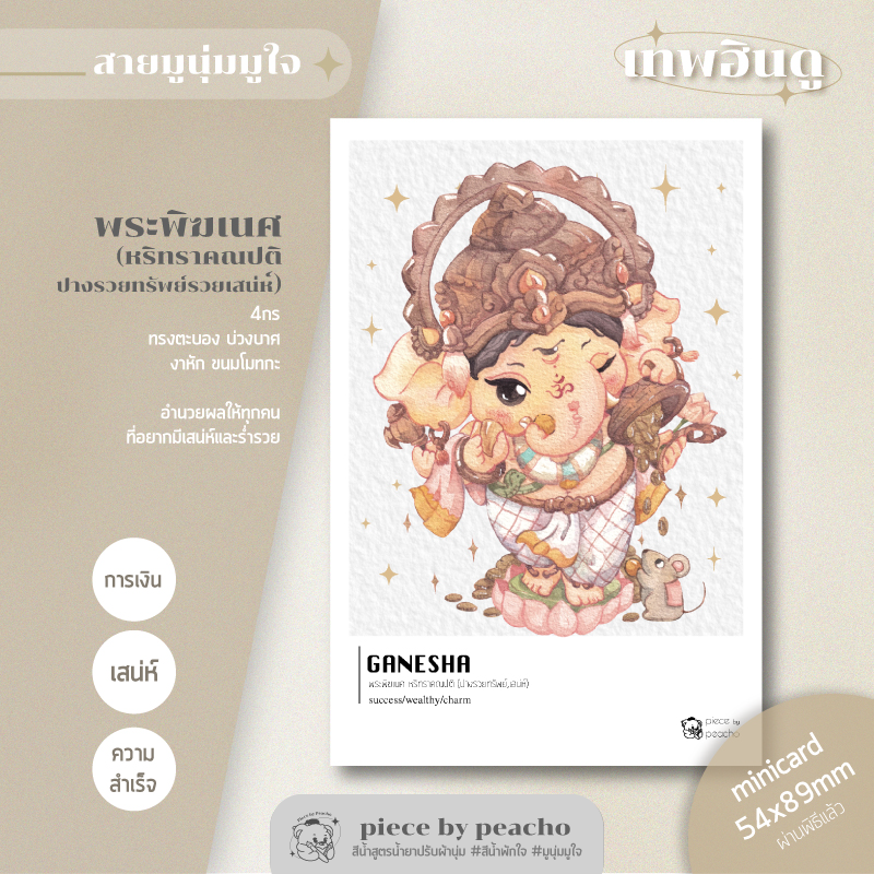 พระพิฆเนศ ปางรวยทรัพย์รวยเสน่ห์ minicard (ผ่านพิธีแล้ว) (ภาพมูเตลู/ภาพมูนุ่มมูใจ)