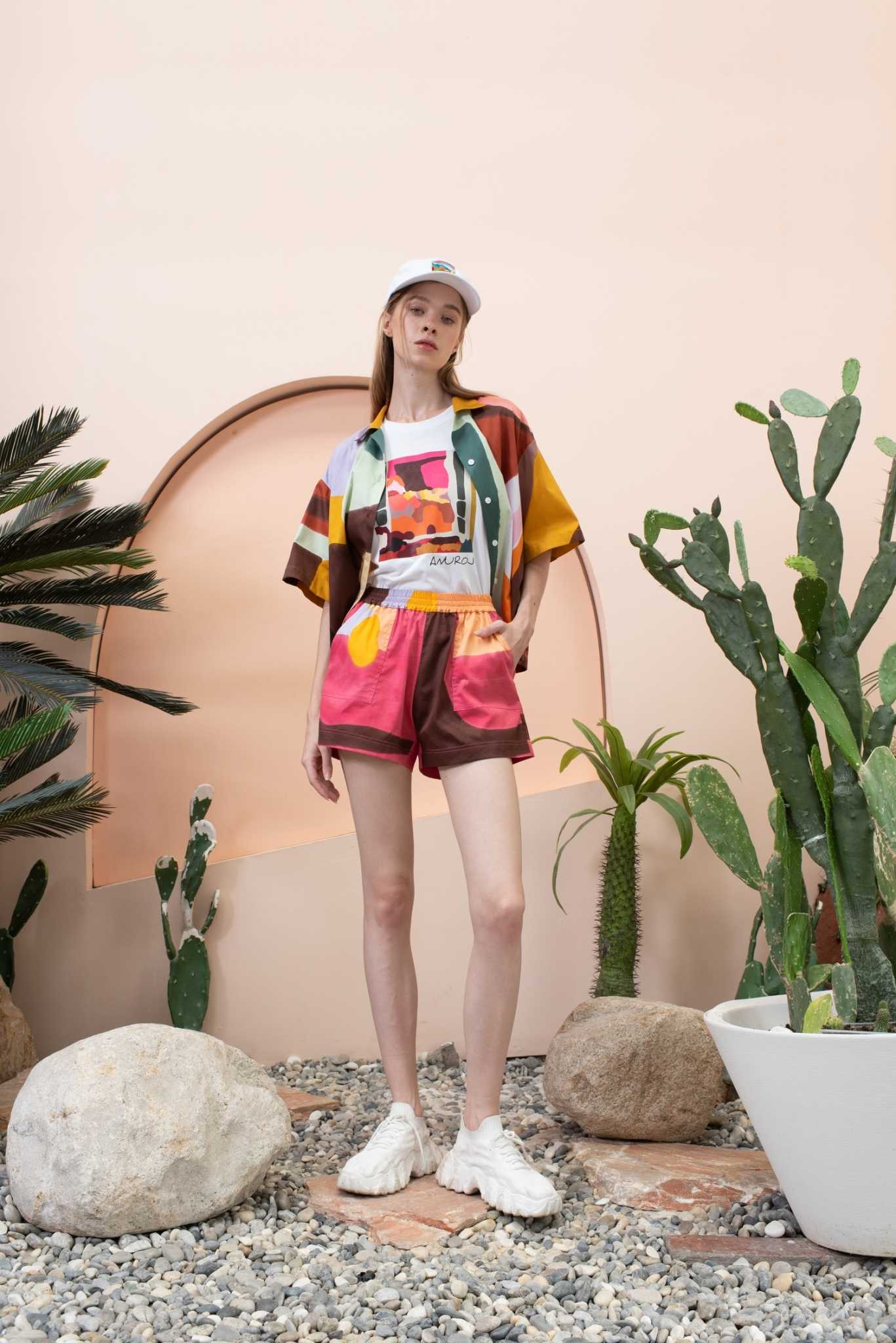 (Pre-order)Magenta honey Shirt Hawaii Hand Paint Out Of Windows