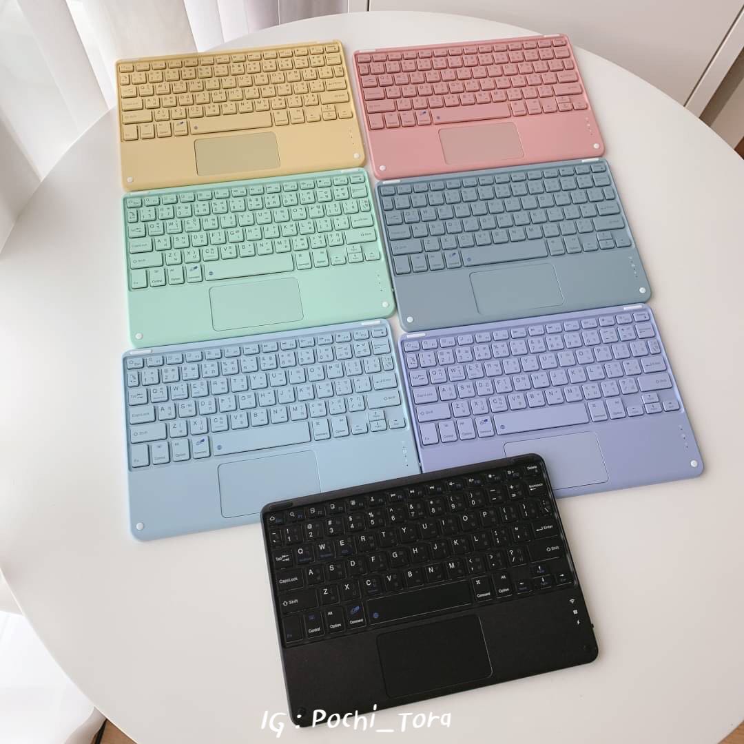 KEYBOARD BLUETOOTH รุ่น TOUCH PAD พื้นสี