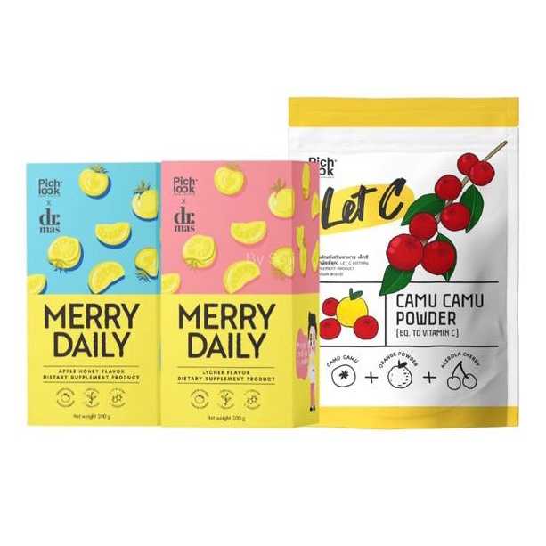 Merry Daily โปรโมชั่น 2 กระปุก แถมฟรีLet C 1 ซอง 200g. 