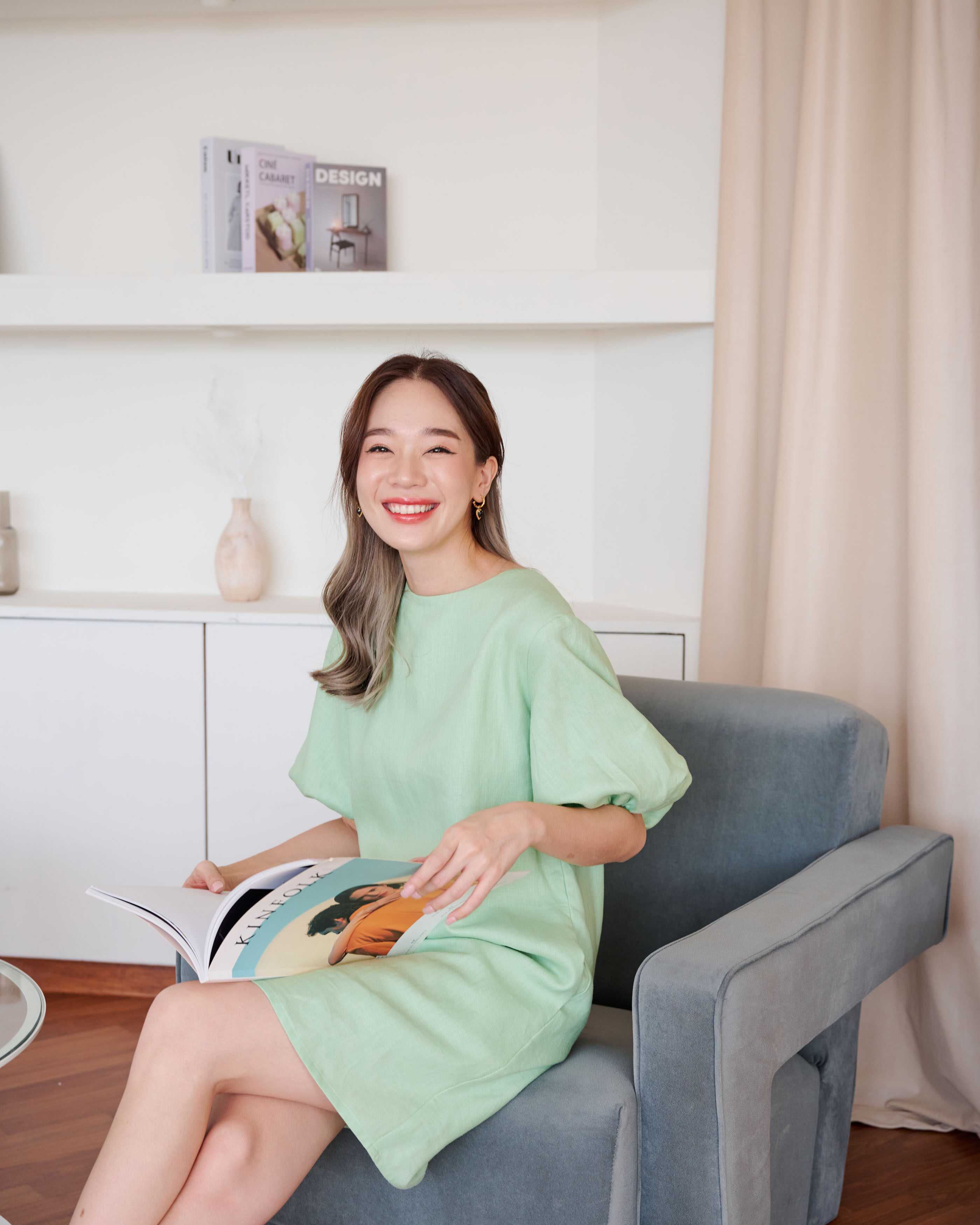 SUUBE Ivy dress - Pastel mint เดรสสั้นแขนพอง