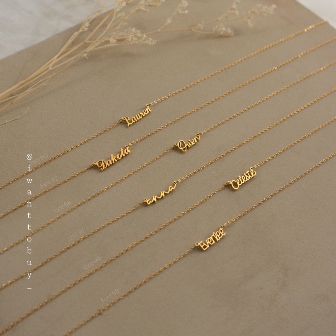 ☾สร้อยคอสลักชื่อสั่งทำพิเศษ รุ่น minimal engrave