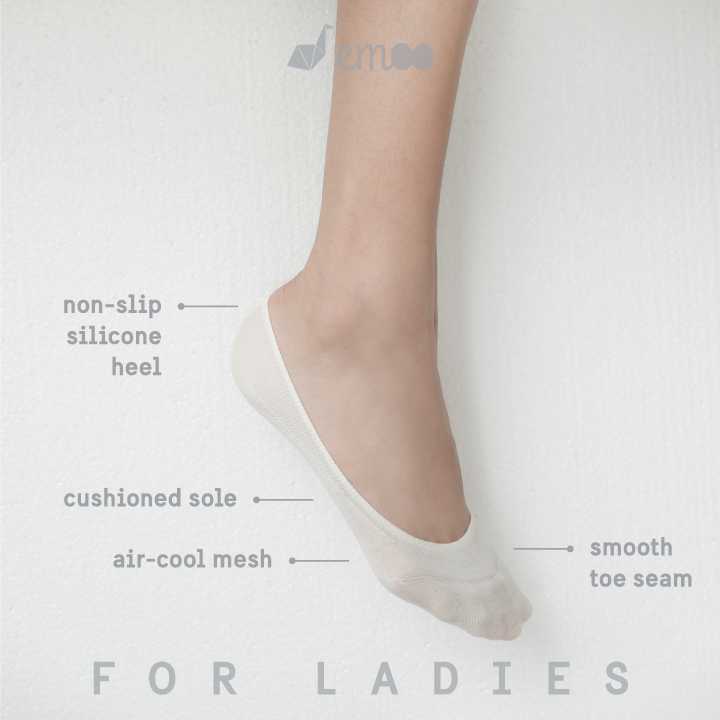 EMOO ถุงเท้าข้อซ่อนไร้ตะเข็บทำจากใยไผ่ กันกลิ่นอับ รุ่น Classic Bamboo No Show - Deep cut Size 35-39