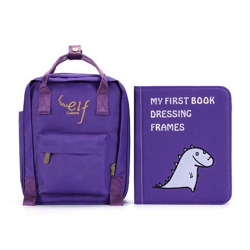 #พร้อมส่ง ￼Elf Culture : My First Book-Dressing Frames หนังสือผ้าเสริมพัฒนาการแนวมอนเตสซอรี่ (ลด20%)