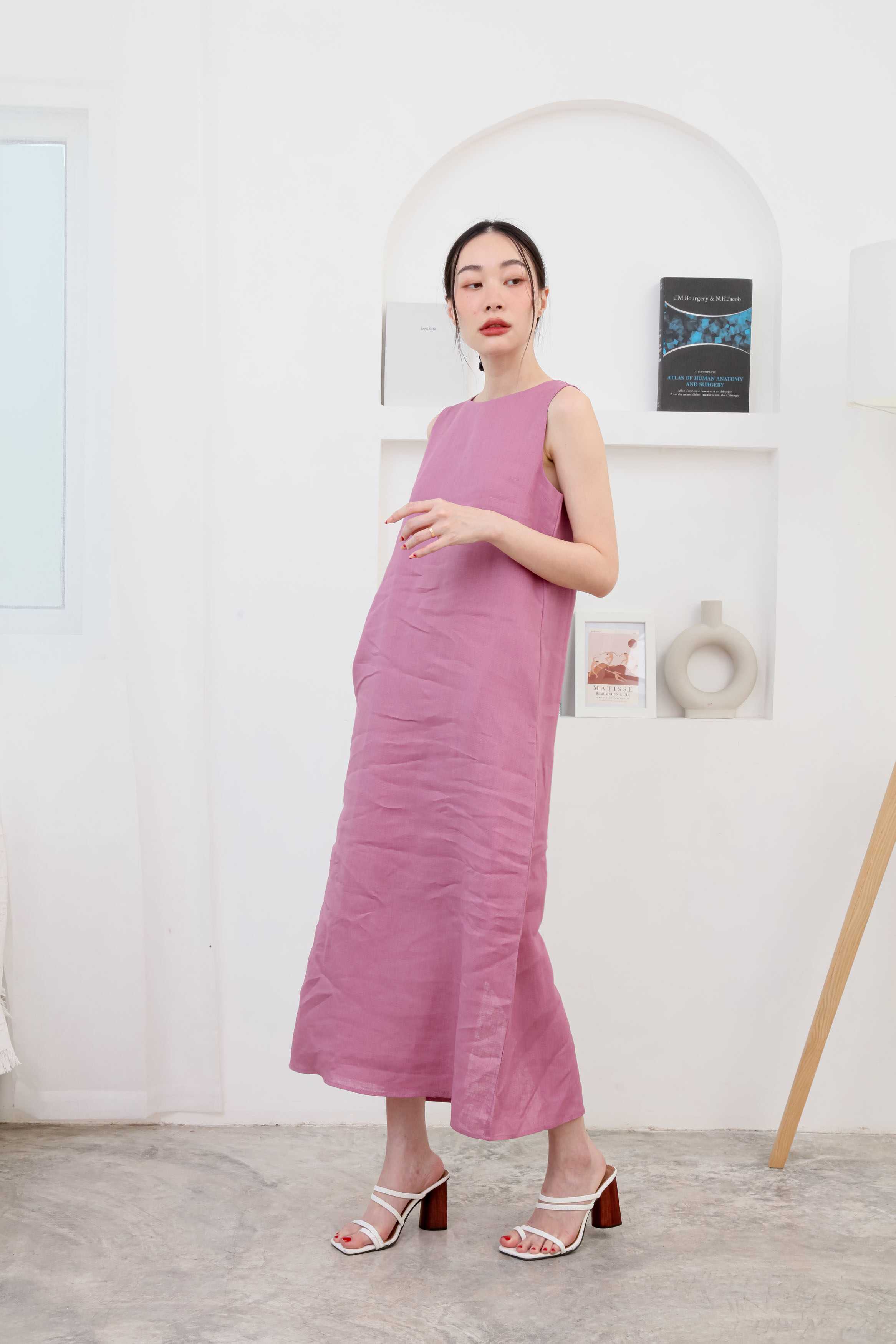 SUUBE Peony dress-Lilac เดรสยาวแขนกุด