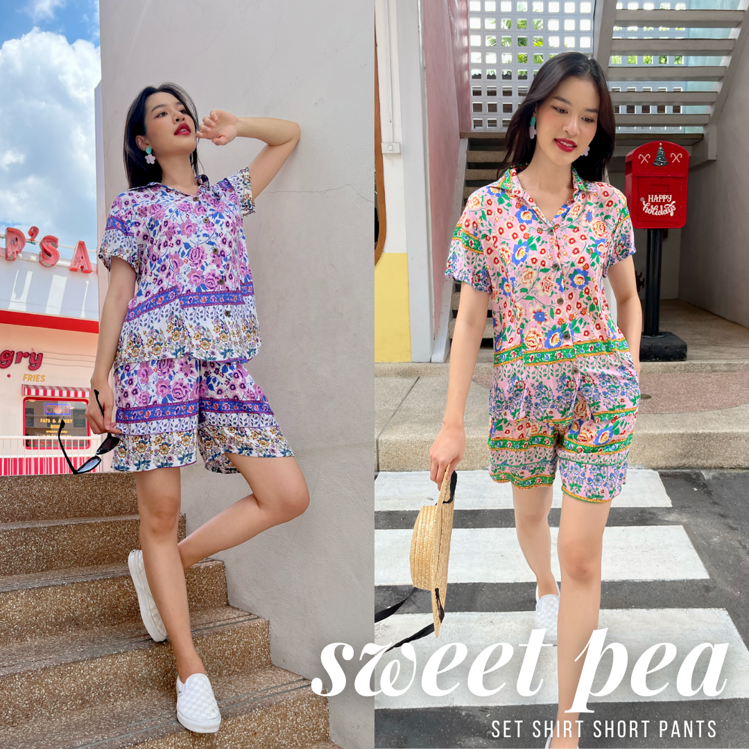 Set Milli - Sweet Pea เสื้อเชิ้ต+กางเกงขาสั้น