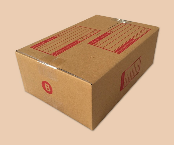 กล่องไปรษณีย์ กล่องพัสดุ เบอร์ B (พิมพ์ลาย) ขนาด 17X25X9 cm. จำนวน  20 ใบ