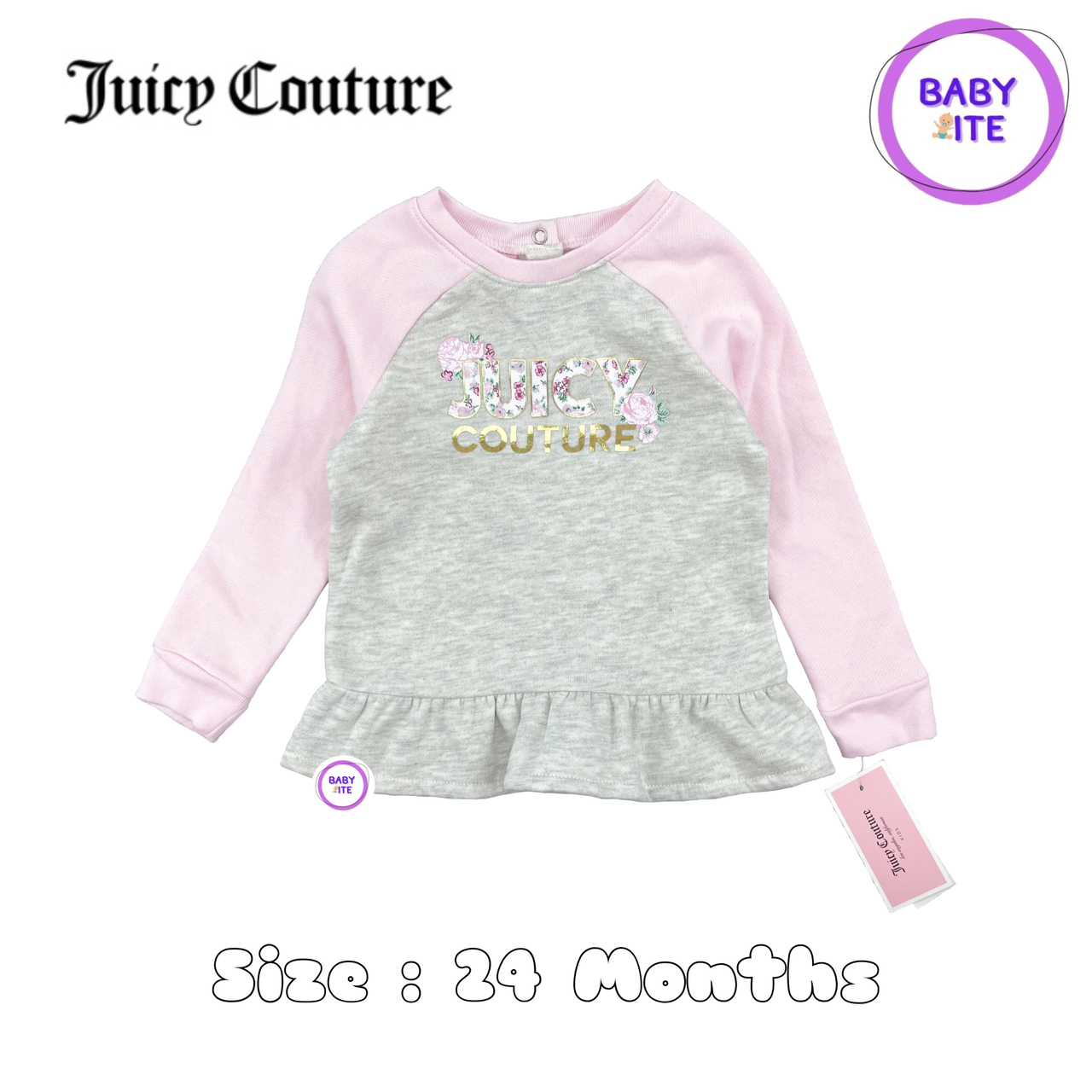 เสื้อแขนยาวเด็กผู้หญิง Juicy Couture ไซส์ 24 เดือน (พร้อมส่ง)