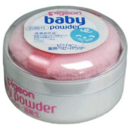 แป้งฝุ่นสำหรับเด็ก Pigeon  + puff , 30g , นำเข้าญี่ปุ่น