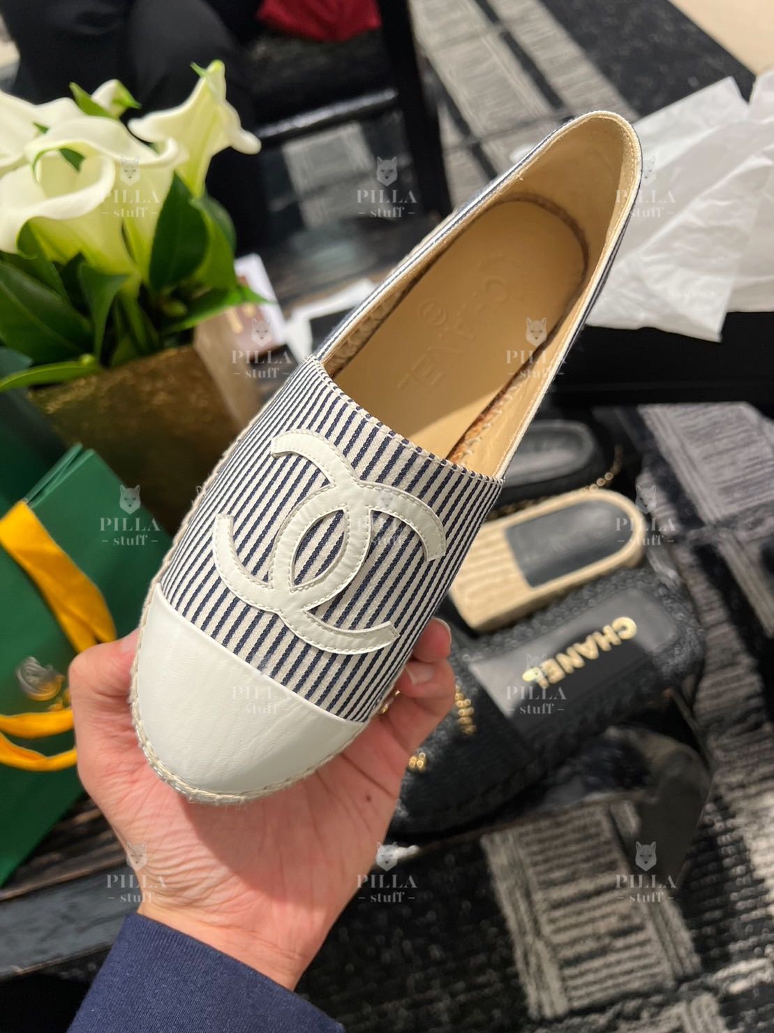 แท้100%🔥 Chanel espadrilles in black and white