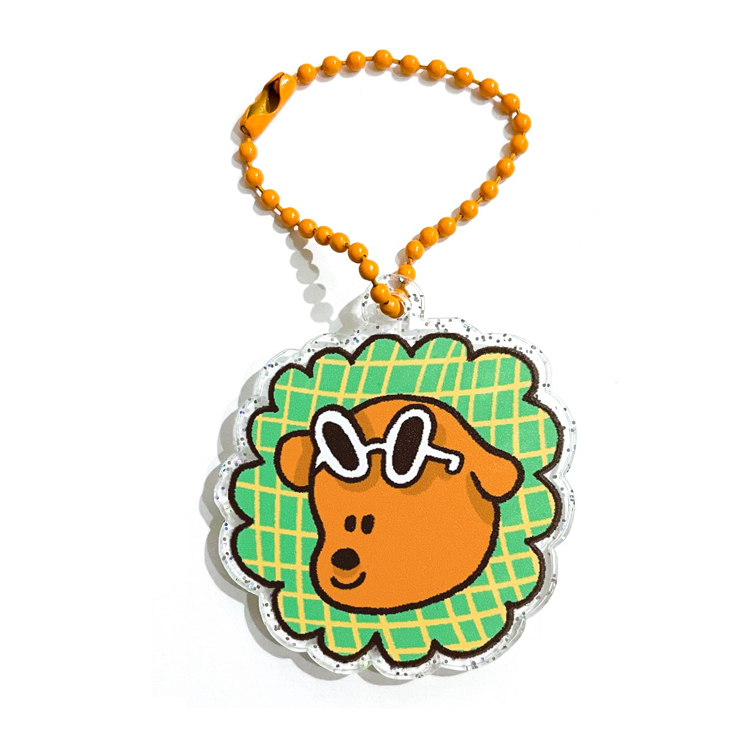 keyring1 - green dog face