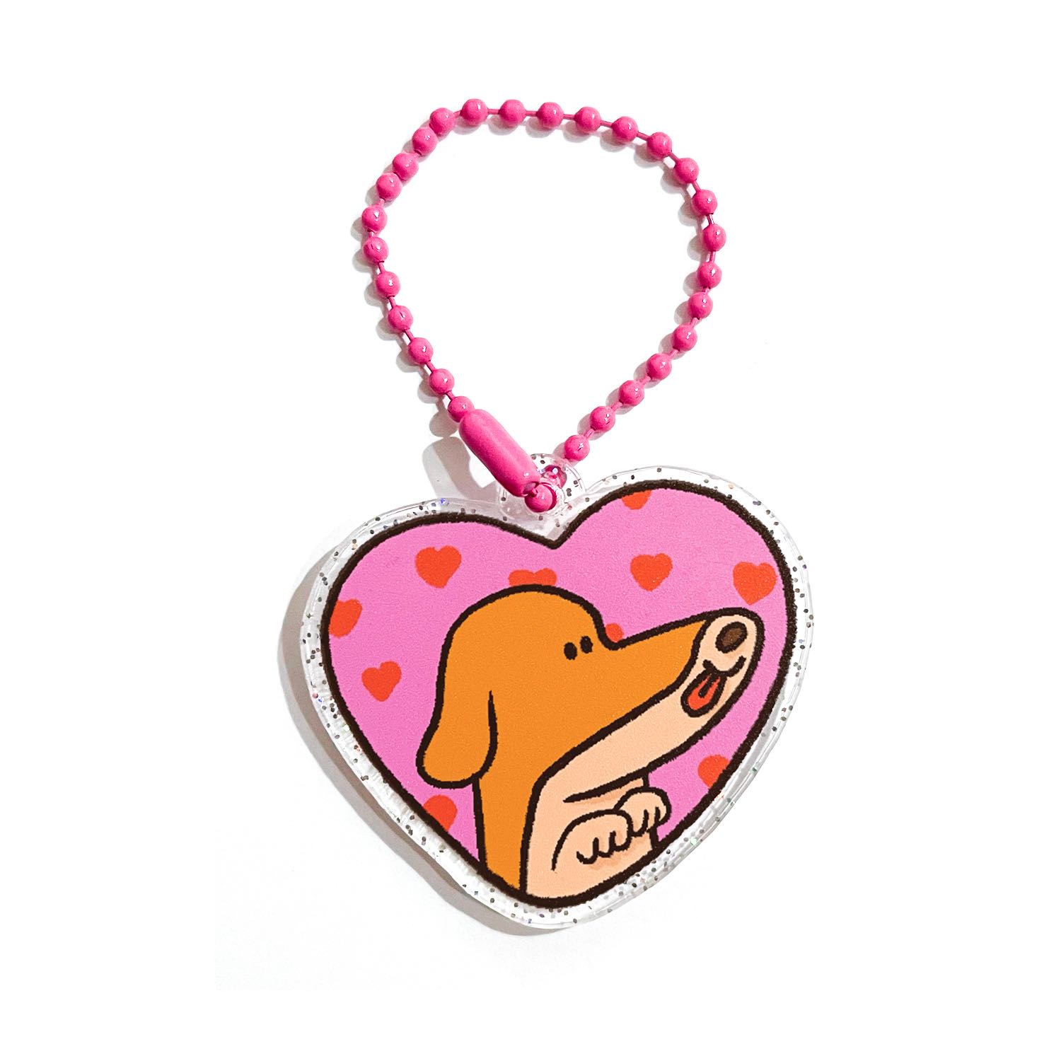 keyring1 - pink dog face