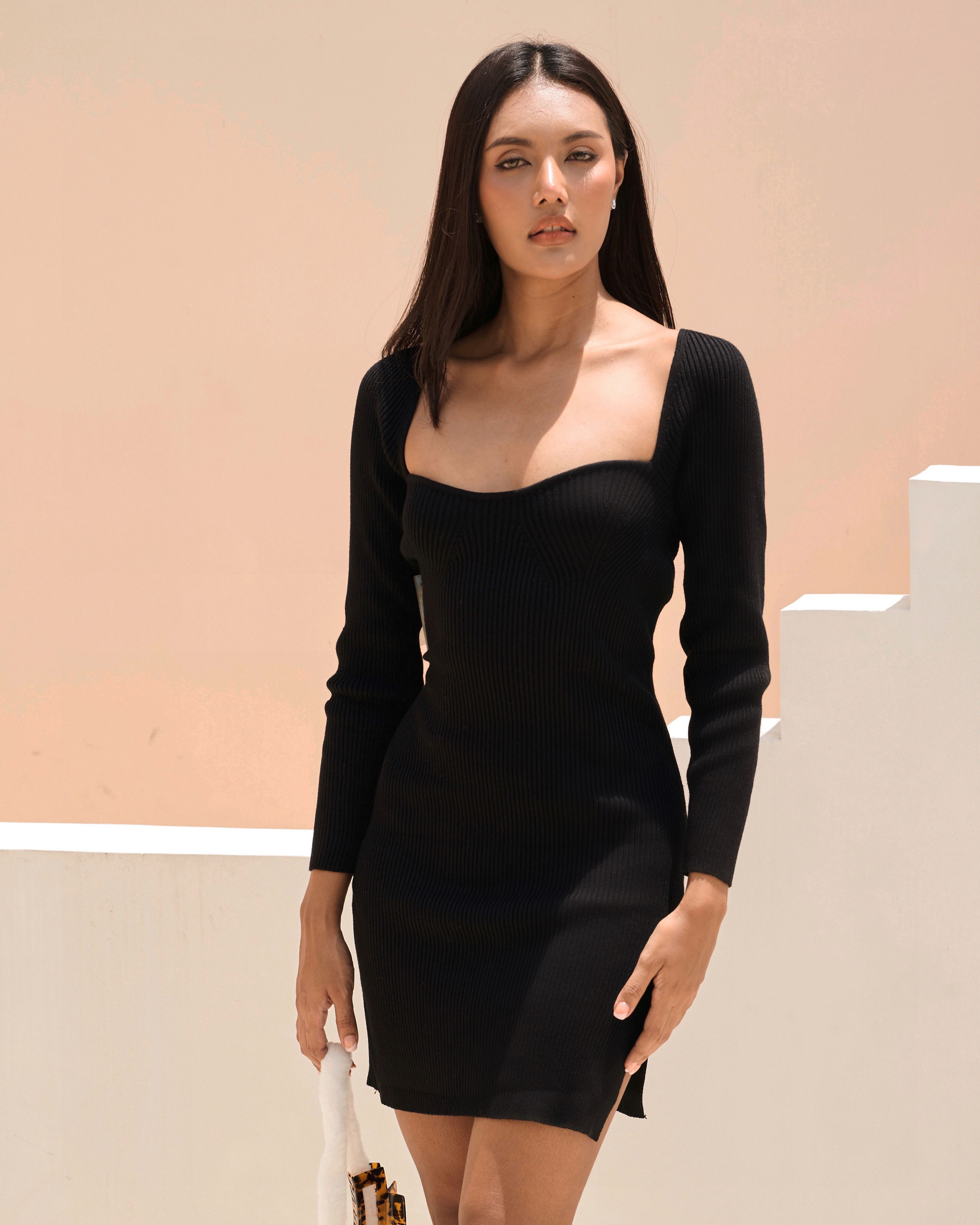 Anastasia Knit Dress - Black